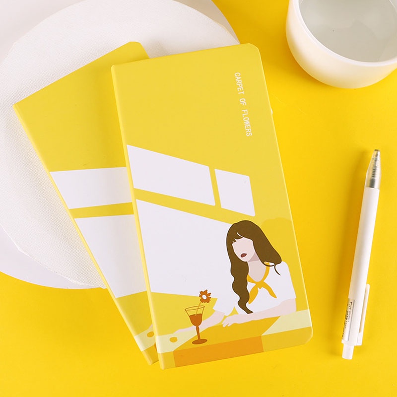 Sổ Tay Ghi Chú Sổ Ghi Kế Hoạch Với Bìa Bằng Giấy Gird Dòng Kinbor Flowery Kawaii