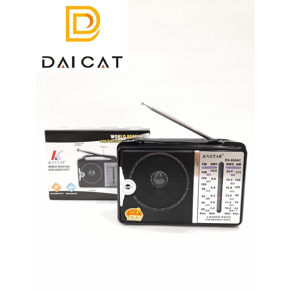 Đài radio KNSTAR 606AC Radio FM, AM ,SW 606 ( bảo hành 3 tháng)  -  Đài radio mini sóng chuẩn FM, Am