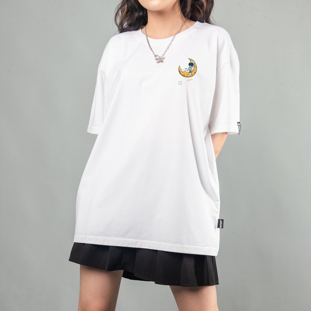 Áo thun tay lỡ in hình phi hành gia NASA đôi nam nữ unisex form rộng , áo phông local brand Nigust full tag N220