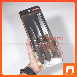 Bộ 3 Dao Tỉa Thái Lan PENGUIN Cán Gỗ Cao Cấp