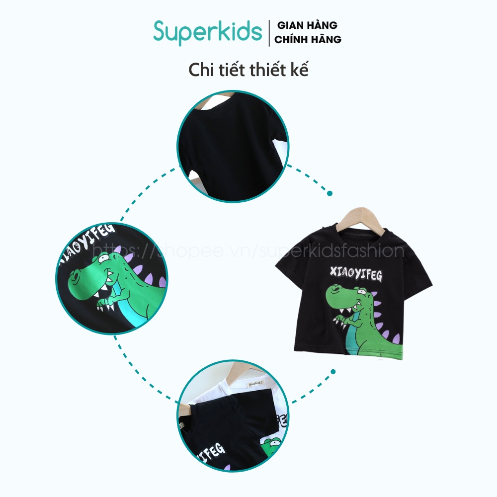 Áo cộc tay họa tiết Khủng long cho bé 8-18kg QATE812