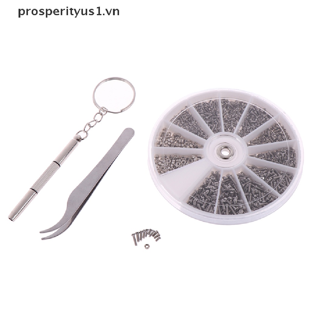 [prosperityus1] Bộ 1000 Ốc Vít Nhỏ + Tua Vít Sửa Kính Mắt