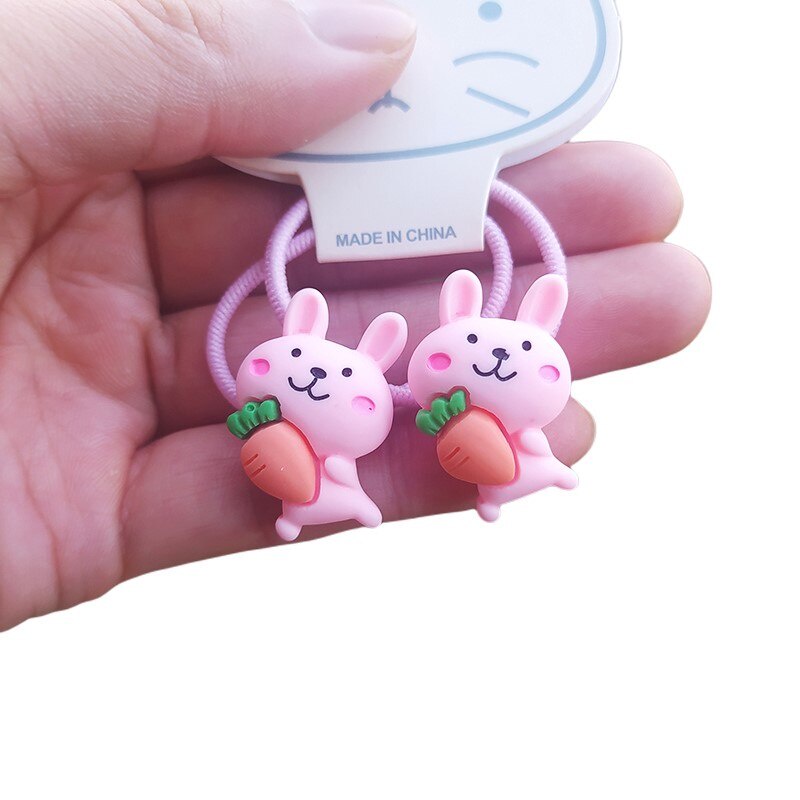Set 2 dây buộc tóc co giãn hình thỏ dễ thương cho bé gái