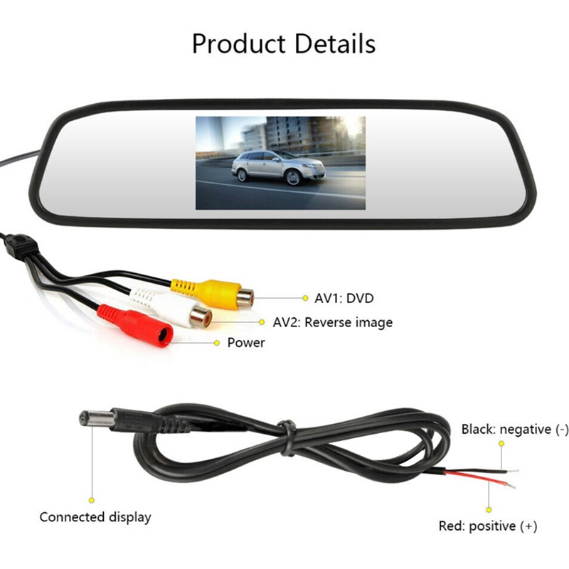 Gương Chiếu Hậu Tích Hợp Camera 4.3Inch Hỗ Trợ Màn Hình LCD 2 Chiều Cho Xe Hơi