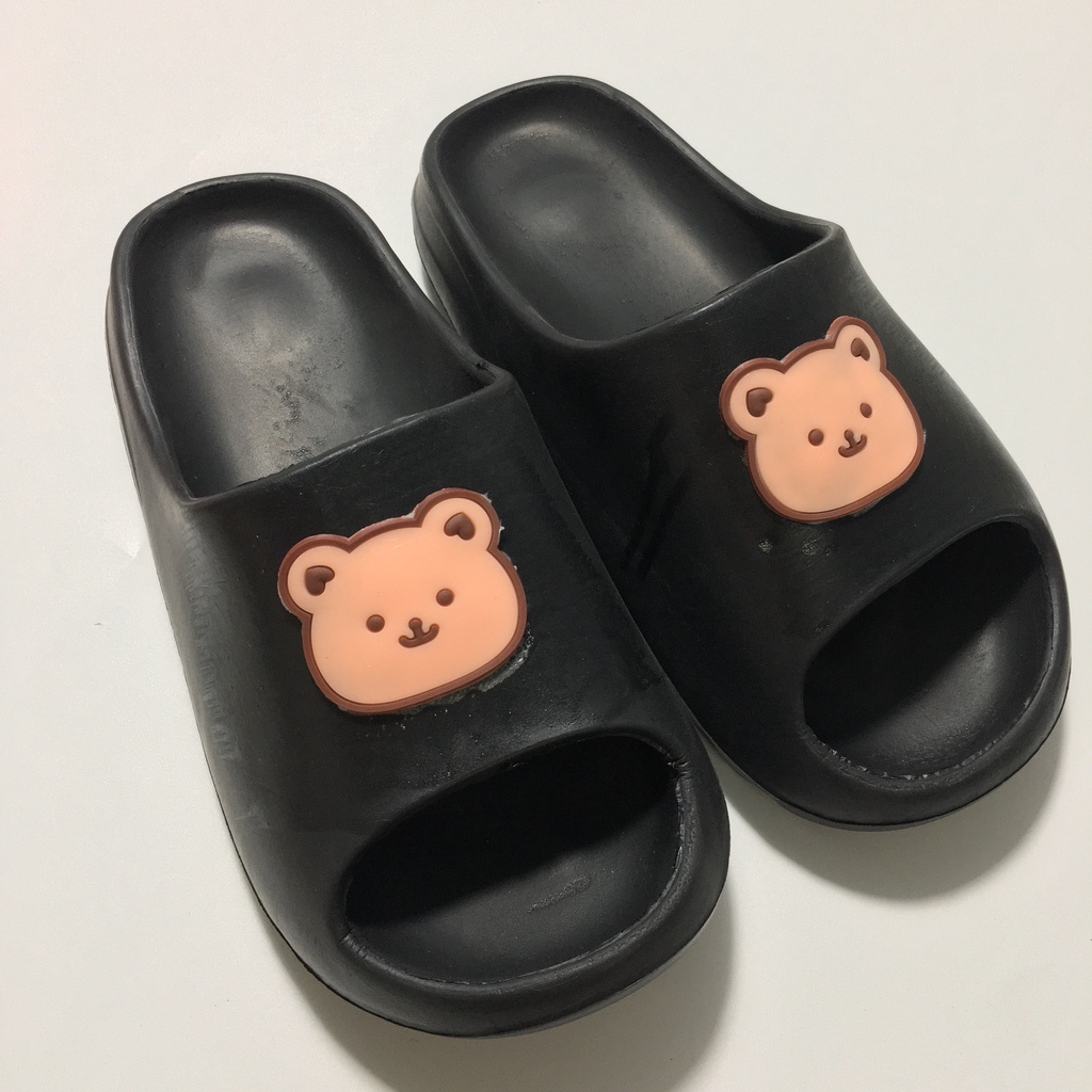 Dép bánh mỳ nữ hình gấu 🔥 FREESHIP🔥 Dép quai ngang đế cao hot trend nhất năm nay, siêu êm siêu bền
