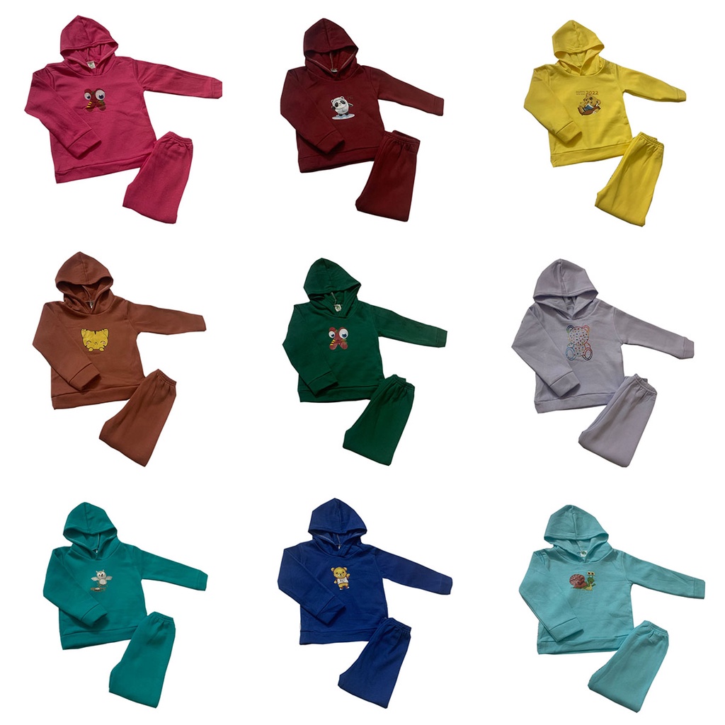 Đồ bộ thu đông cho bé dài tay có mũ, bộ nỉ lông trẻ em hàng xuất khẩu