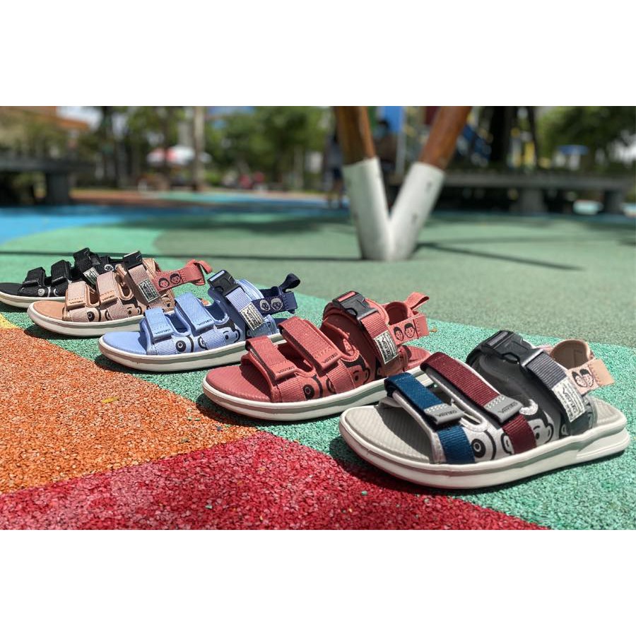 Giày Sandal Vento Nữ 3 quai NB80 Màu Ghi Họa Tiết Cá Tính