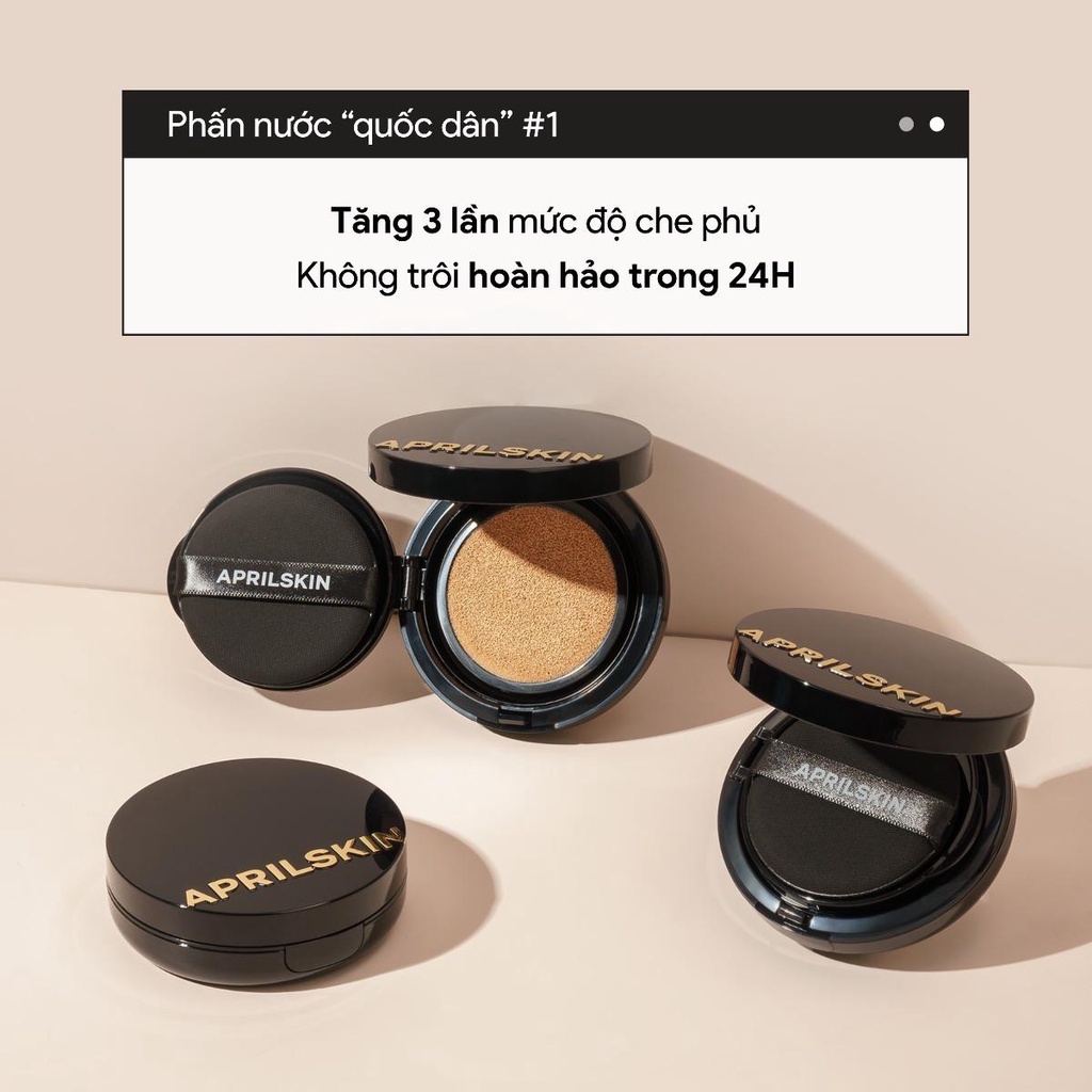 PHẤN NƯỚC MA THUẬT APRIL SKIN BLACK MAGIC SNOW CUSHION  15g