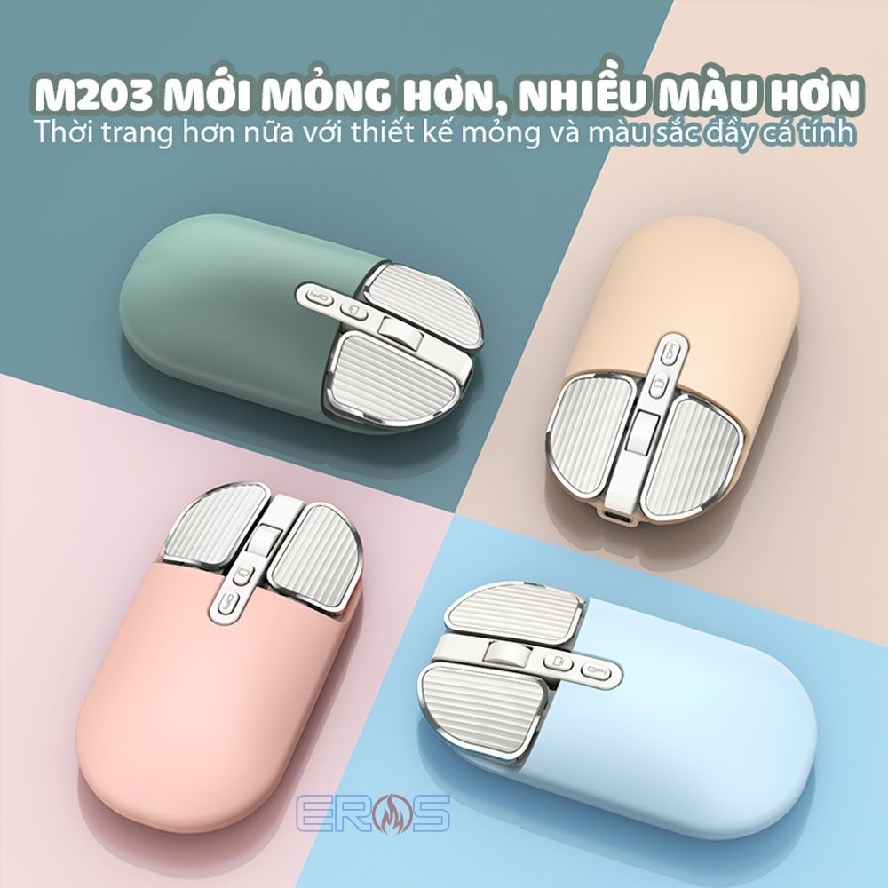 CHUỘT BLUETOOTH VĂN PHÒNG M203 THẾ HỆ 2| MÀU SẮC MỚI- MỎNG HƠN – ĐẸP HƠN.