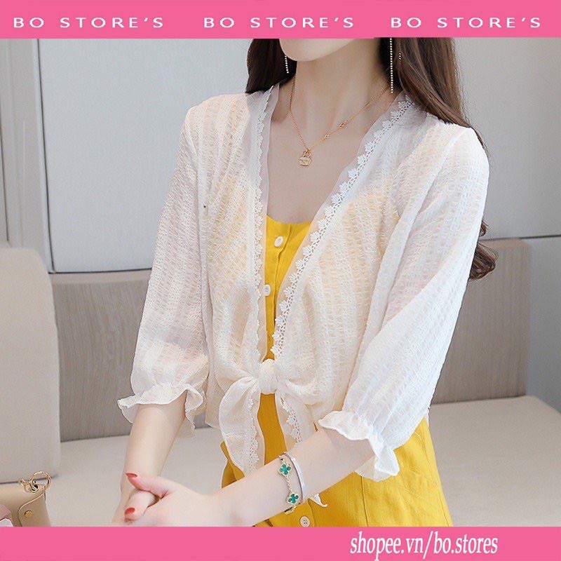Áo Cadigan Khoác Ngoài Mỏng Nhẹ Thắt Nơ Xinh Xắn - Mã 026