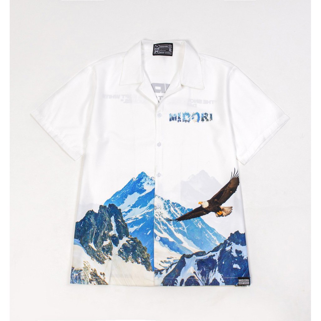 Áo Sơ Mi Unisex Hoạ Tiết Tay Ngắn Cổ Vest Thời Trang nam nữ Vải Lụa Chính hãng Local Brand Mi Midori