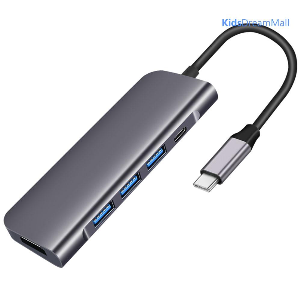 Đầu Chia Cổng Usb 5 Trong 1 Type C Sang Usb 3.0 65w Pd 4k Hdmi Cho Máy Tính