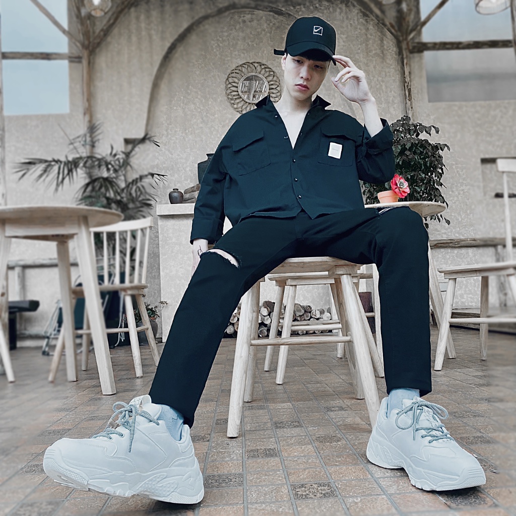 Quần Baggy Đen, Jeans Đen Nam Bò Đen Nam Rách Gối | BigBuy360 - bigbuy360.vn