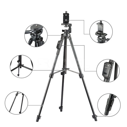 Chân máy ảnh, điện thoại Tripod YT-5208 cao tối đa 125cm - tặng kèm remote