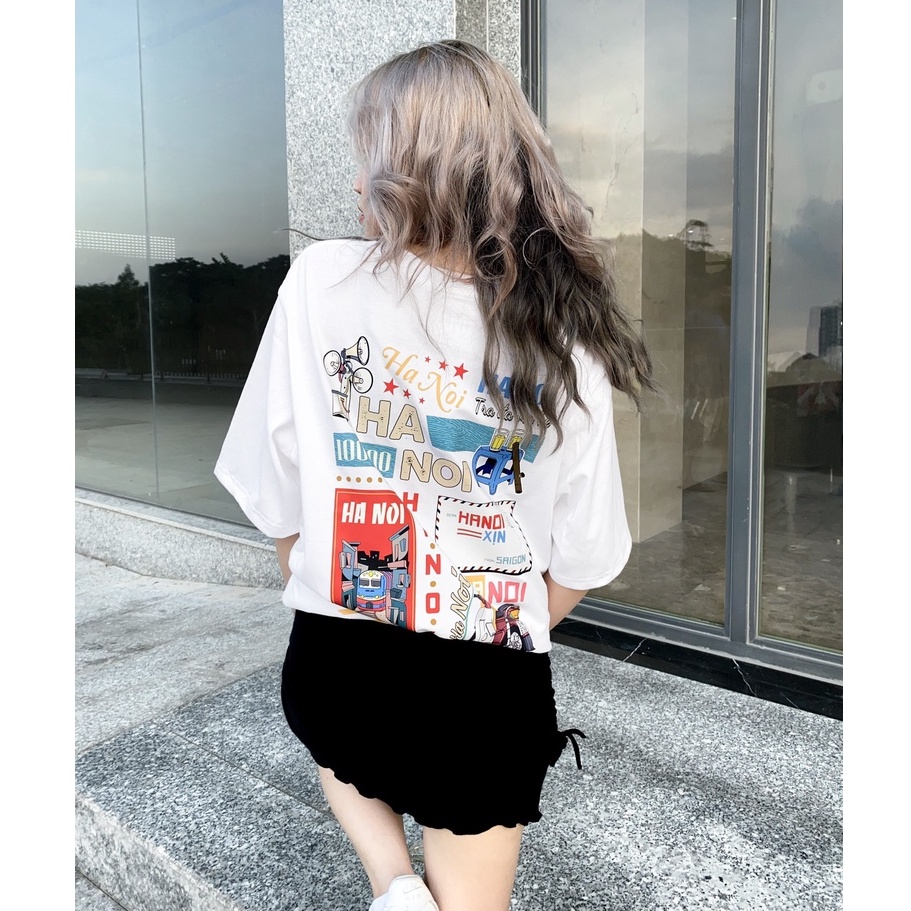 Áo thun tay lỡ HÀ NỘI XỊN phông Unisex nam nữ Cotton oversize form rộng LUNACY | BigBuy360 - bigbuy360.vn