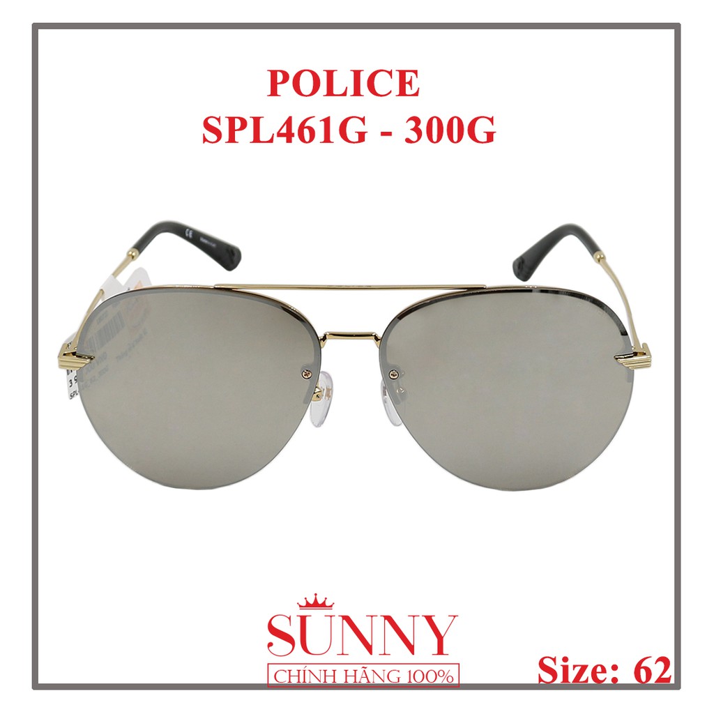 Kính mát Police chính hãng SPL461G 62 300G màu sắc thời trang, thiết kế dễ đeo bảo vệ mắt