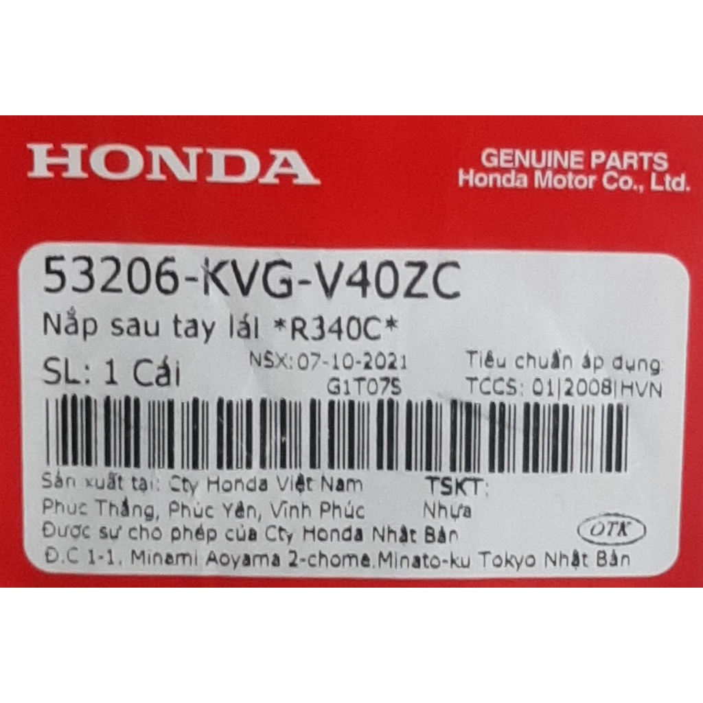 Nắp sau tay lái | Gáy Air Blade Béo 2011 chính hãng Honda 53206-KVG-V40-ZC