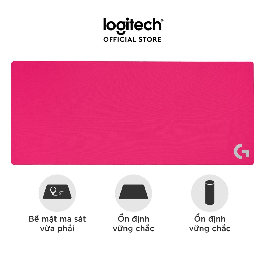 [Mã ELLOGIWL5 giảm 10%] Bàn di chuột cỡ lớn Logitech G840 XL màu hồng - Bề mặt điều chỉnh hiệu suất, Đế cao su ổn định