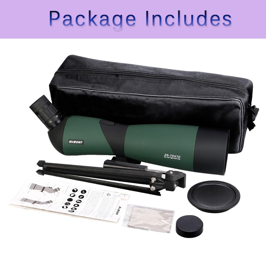Kính viễn vọng SVBONY SV403 đa lớp phủ phóng to 20-60X60/25-75x70mm kèm chân đỡ dùng cho ngắm cảnh | BigBuy360 - bigbuy360.vn