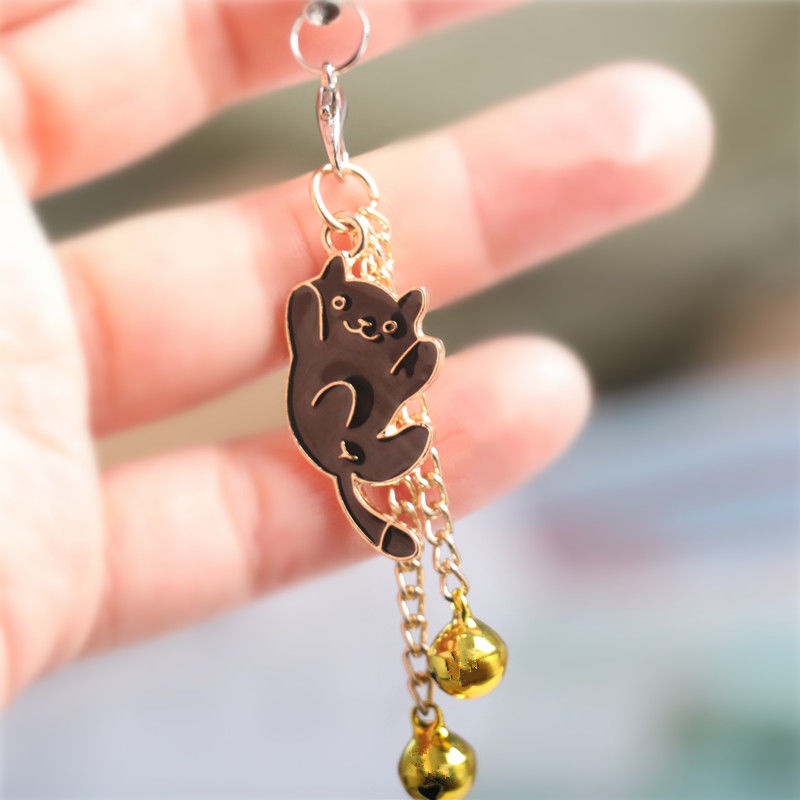 Hàng Mới Về Móc Khóa Điện Thoại Hình Mèo Trắng Đen Mini Dễ Thương