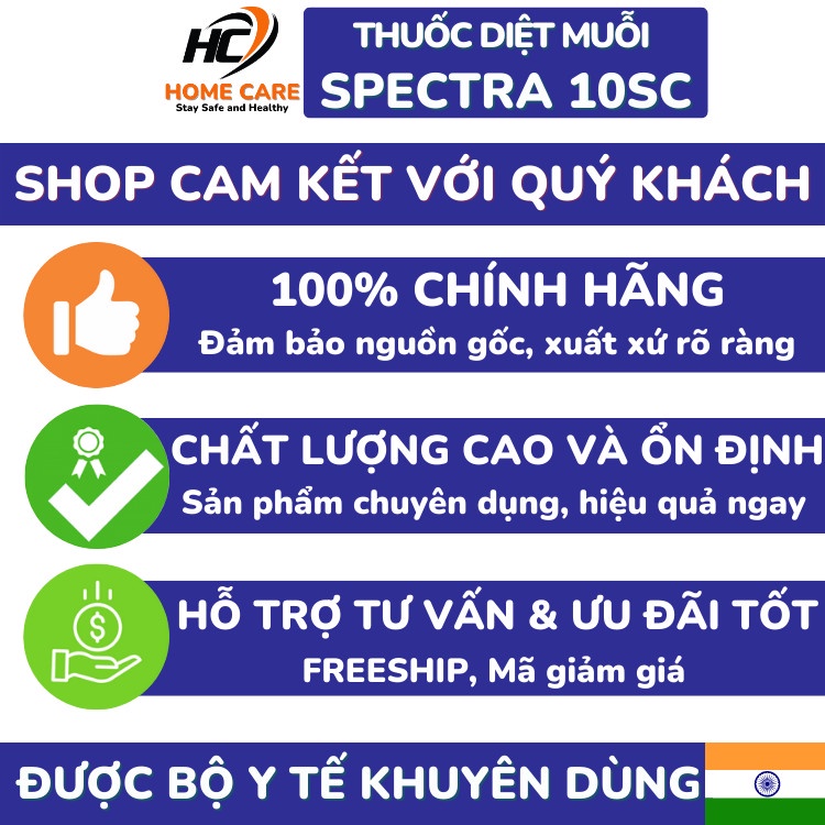 Thuốc Diệt Muỗi SPECTRA Fendona 10SC 50ml Không Mùi Xuất Xứ Ấn Độ Hiệu Quả Với Muỗi Kháng, Côn Trùng Sâu Bệnh-Home Care