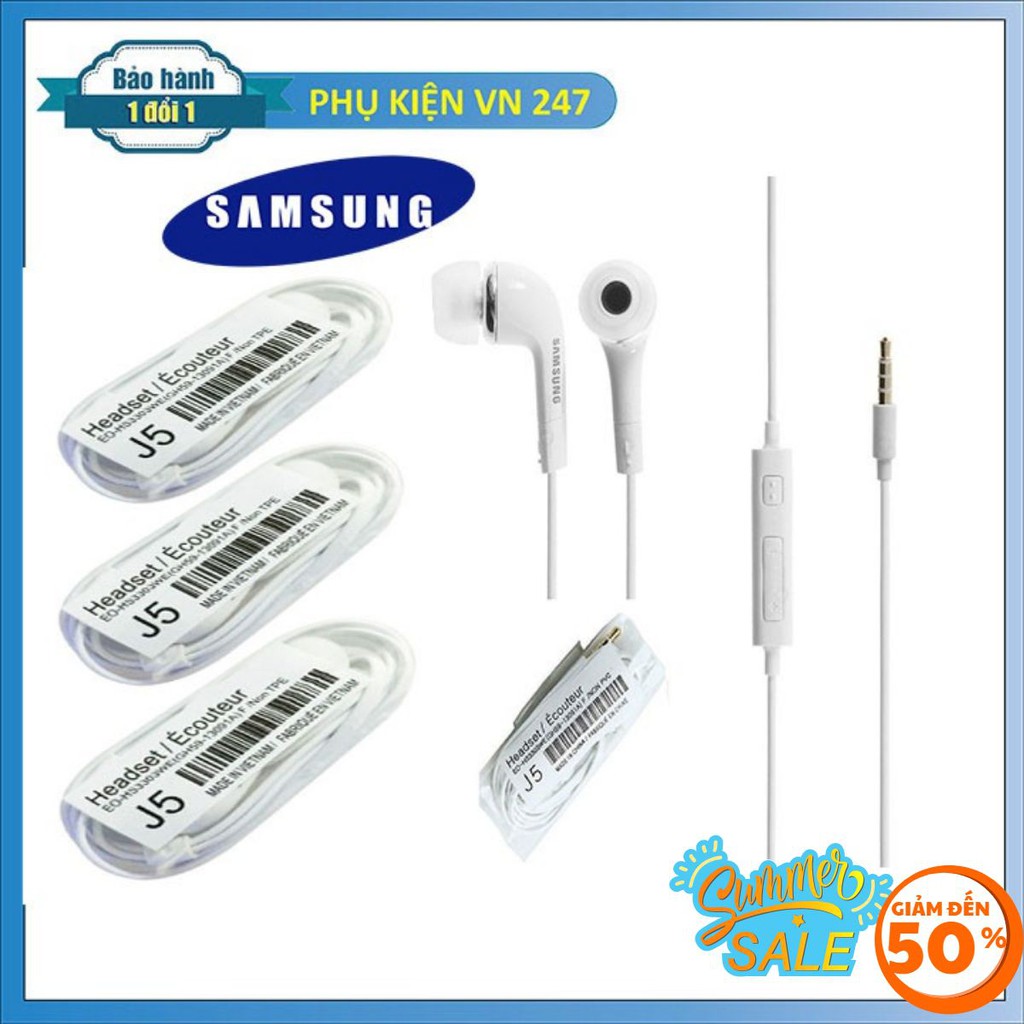 [ FREESHIP ] Tai Nghe Samsung J5, J7 Dùng cho tất cả các máy jack 3.5mm  với âm thanh bass tress mạnh mẽ