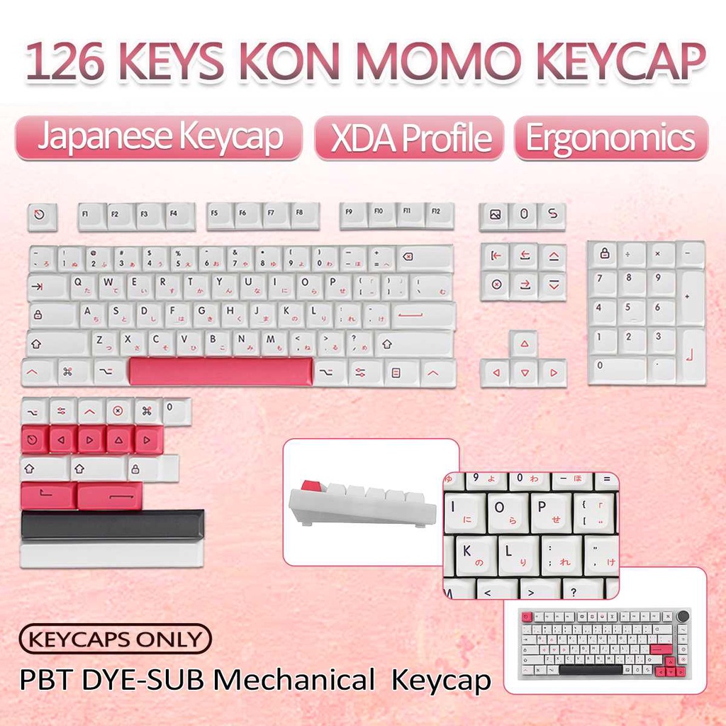 Set Keycap Kon Momo 126 nút - Profile XDA Thick PBT - túi zip