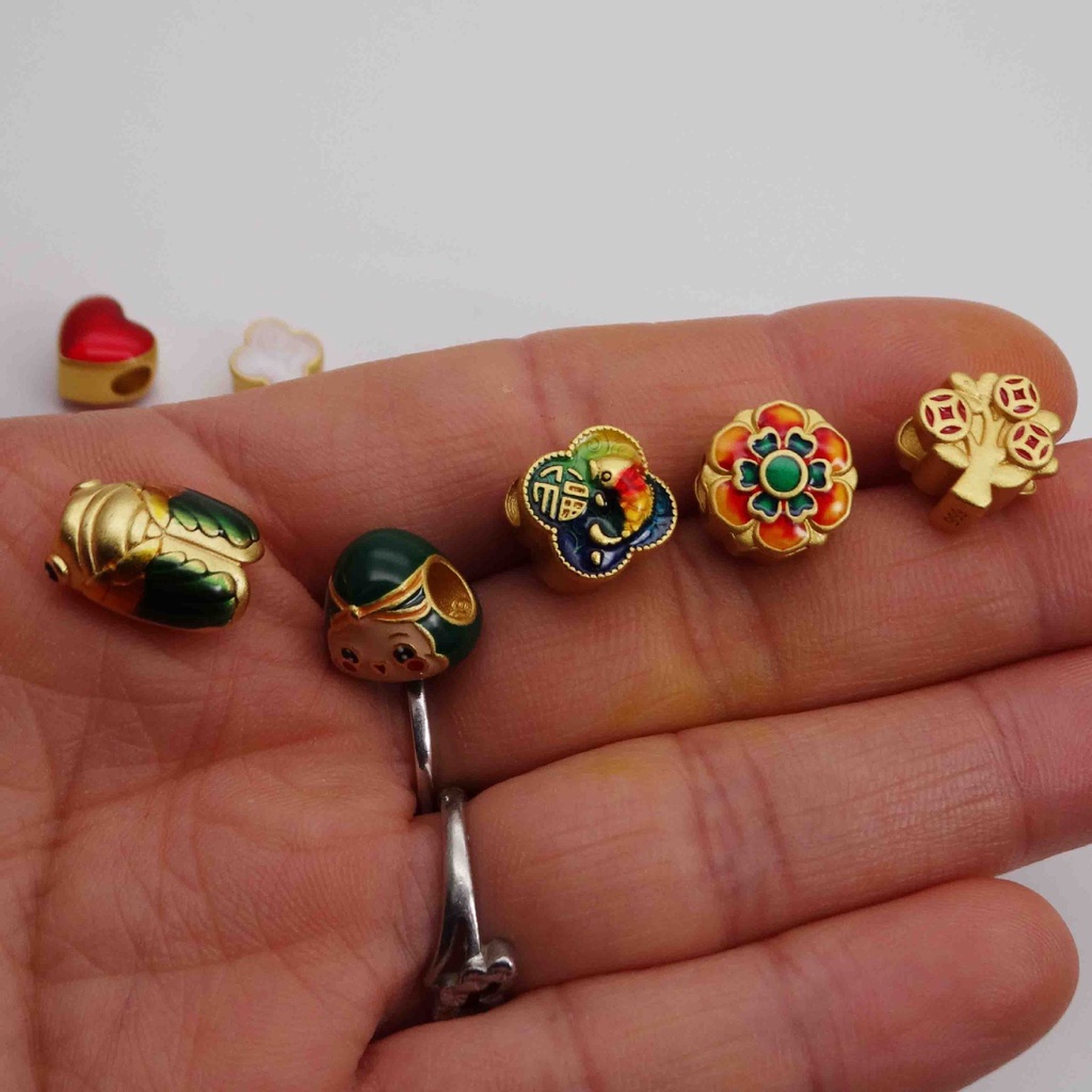 Phụ Kiện Hạt Làm Vòng Tay Bằng Da Phong Cách Trung Hoa Độc Đáo DIY