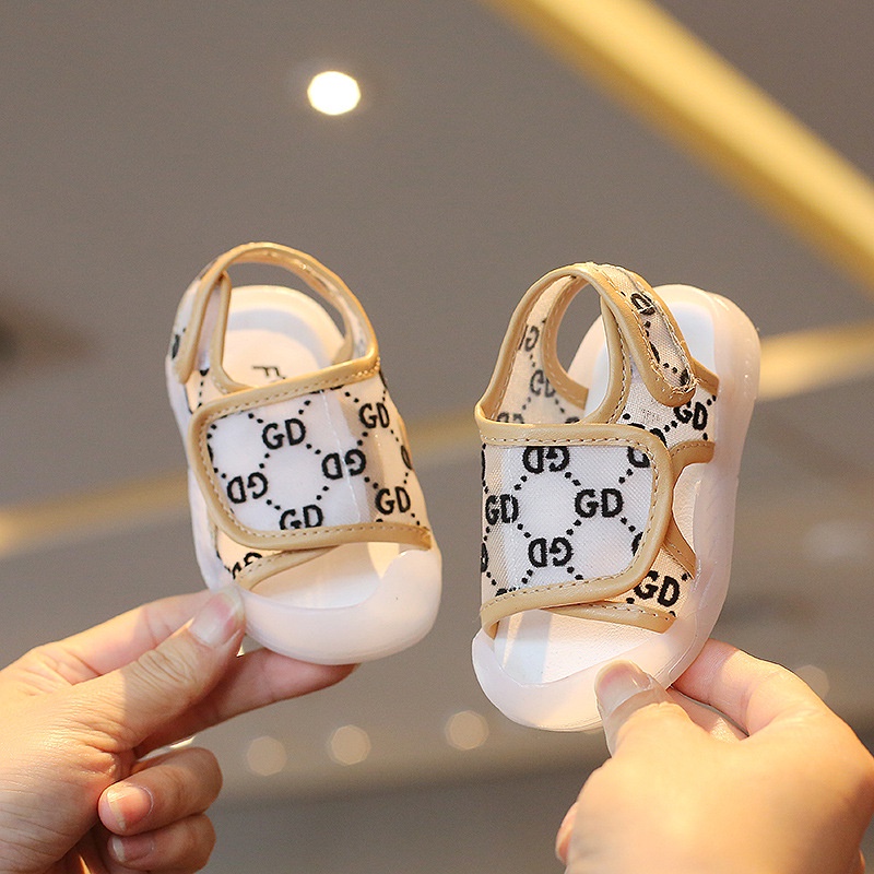 Dép sandal tập đi cho bé chống vấp 2 quai dán GD từ 0-3 tuổi chống trượt [DTD08]