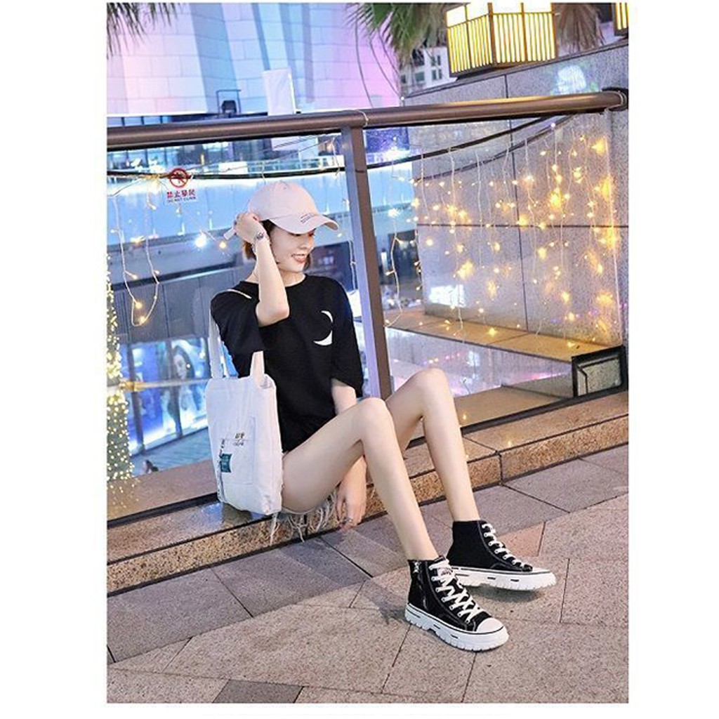 Giày Thể Thao Nữ CV Cổ Cao có Khóa Kéo 1970s Nữ, CV Cổ Cao, Giày CV Đen Trắng🌸CỰC ĐẸP | BigBuy360 - bigbuy360.vn
