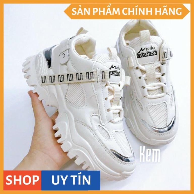 Giày thể thao độn đế gót nạm viền mới 2021_hàng sẵn