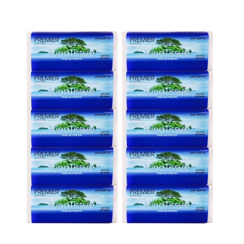 Khăn giấy lụa rút Premier Vinatissue 280 tờ cao cấp