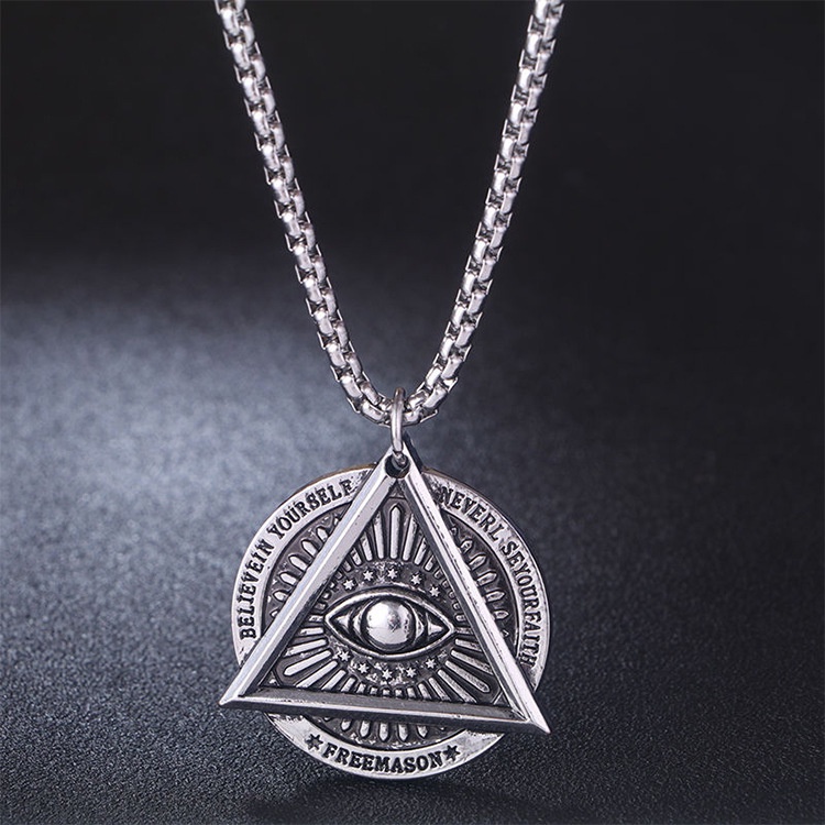 Dây chuyền nam titan biểu tượng illuminati- vòng cổ thể hiện sự huyền bí