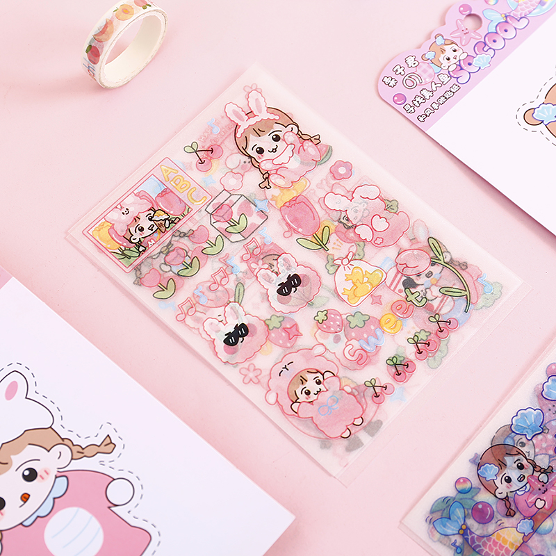 Set 4 Tấm Hình Dán Trang Trí Kiểu Hoạt Hình Đáng Yêu
