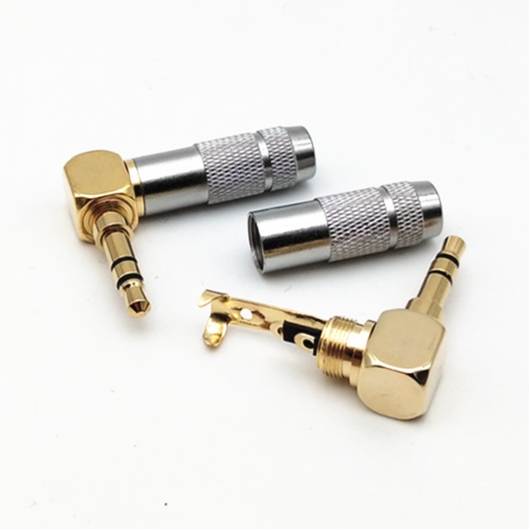 Jack âm thanh 3.5mm vuông góc 90 độ, lõi đồng mạ vàng cao cấp