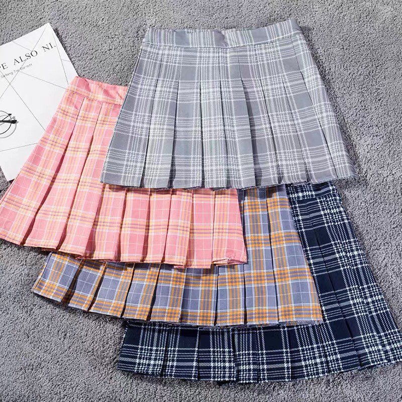 Chân váy ngắn tennis kẻ skirt, chân váy xoè xếp ly ngắn kẻ (ảnh thật, có sẵn)