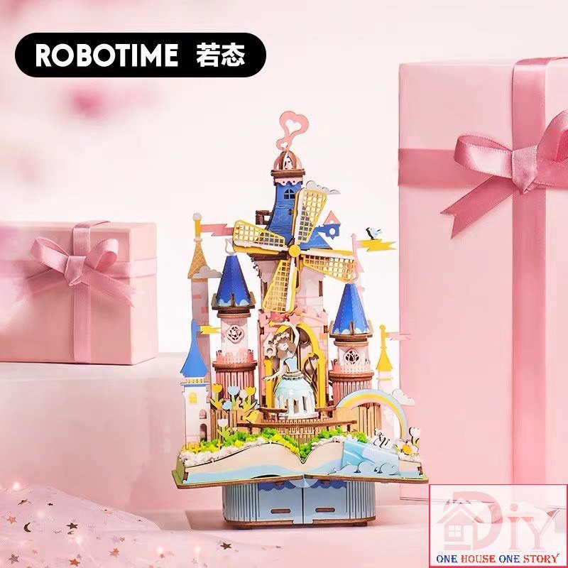 Mô hình lắp ráp bằng gỗ 3D DIY Mô hình LÂU ĐÀI MA THUẬT MAGIC CASTLE (KÈM CÓT NHẠC) - ROBOTIME - Quà tặng tự làm bằng gỗ