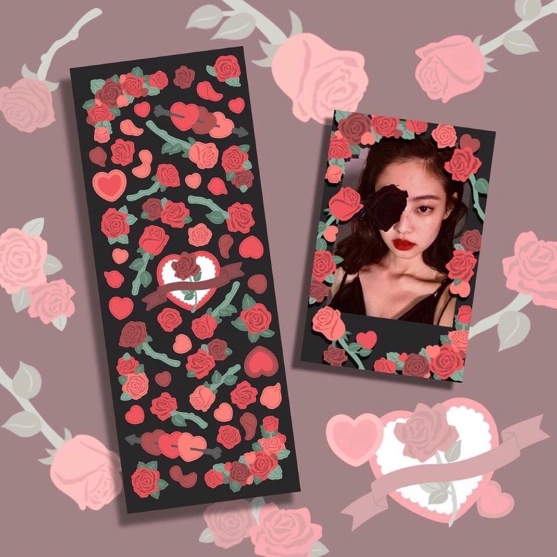 Miếng dán sticker trang trí toploader, sổ, thiệp Loại hoa hồng