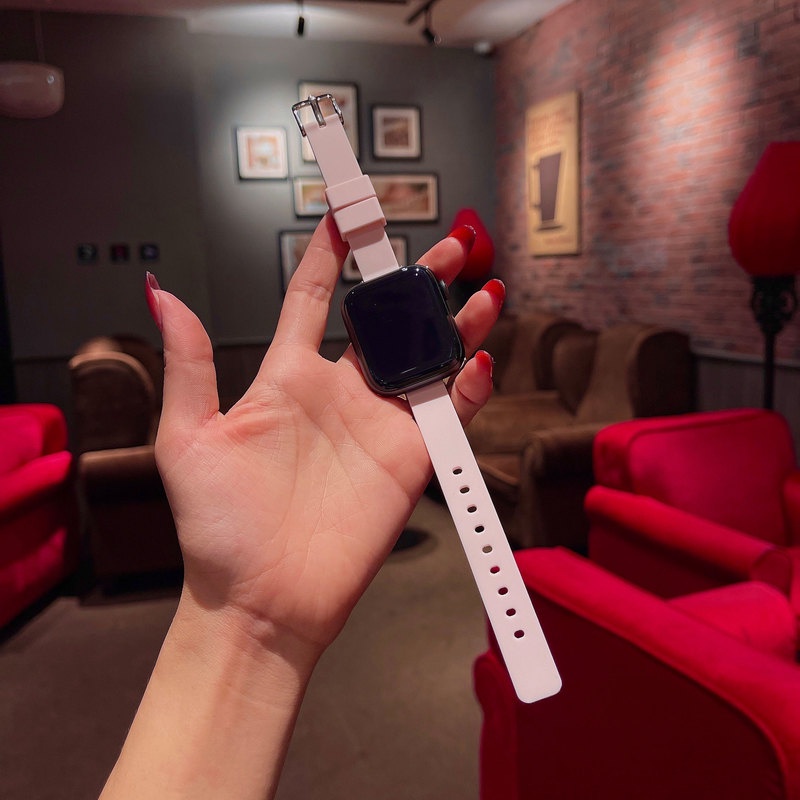 Dây Đeo Đồng Hồ Bằng Silicone Cho Apple Watch 44mm 40mm 42mm 38mm 44 45 mm 3 4 5 6 se iWatch series 7 41mm 45mm