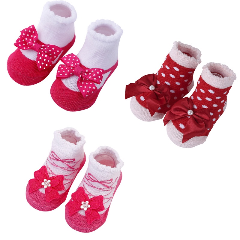 Vớ Công Chúa Đính Nơ Phối Ren Xinh Xắn Cho Bé Gái Sơ Sinh