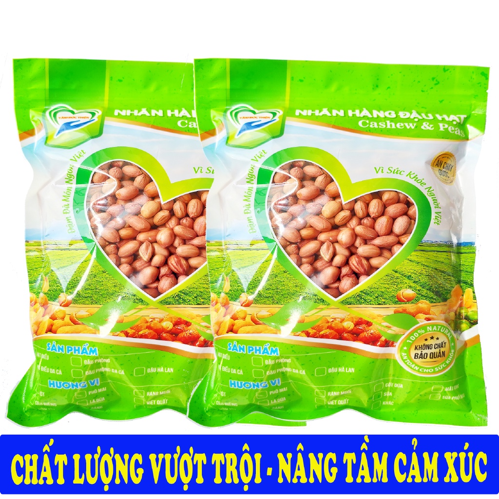 Túi 500GR Đậu Phộng Loại 1 Sống Chưa Chế Biến Tâm Đức Thiện Nguyên Liệu Cao Cấp Đóng Gói Túi Zip đồ ăn vặt