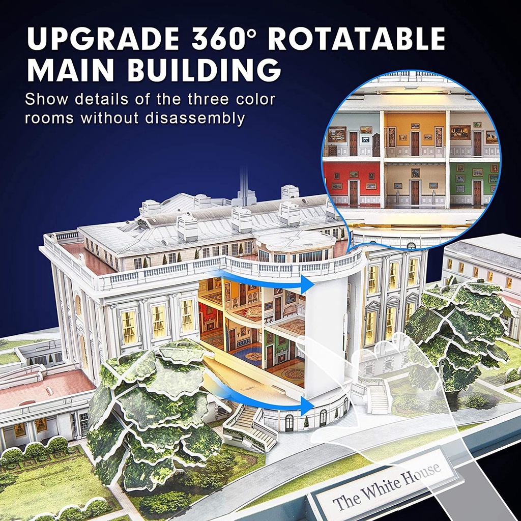 Mô hình giấy 3D CubicFun - Led White House Masterpices L529h