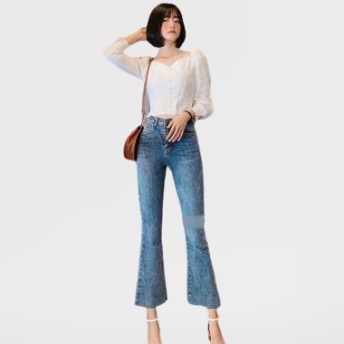 Quần jeans skinny form ôm cạp cao đường chỉ nổi siêu hot