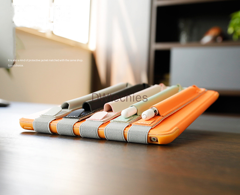 Bao Da Đựng Bút Cảm Ứng Apple Pencil 1 &amp; 2 Faux Leather Case, Vòng bao da Apple Pencil trên vỏ iPad
