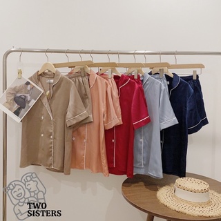 Bộ đồ ngủ pyjama chất lụa cao cấp thiết kế 4 cúc Two Sisters