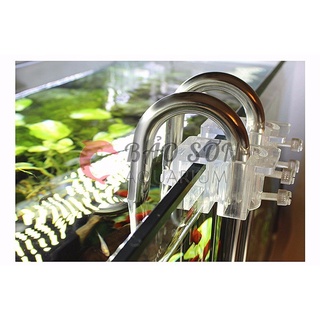 Kẹp giữ ống in out Mufan - Kẹp giữ ống lọc thùng bằng mica
