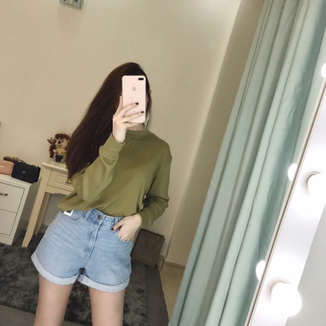Áo crop F21 tay dài