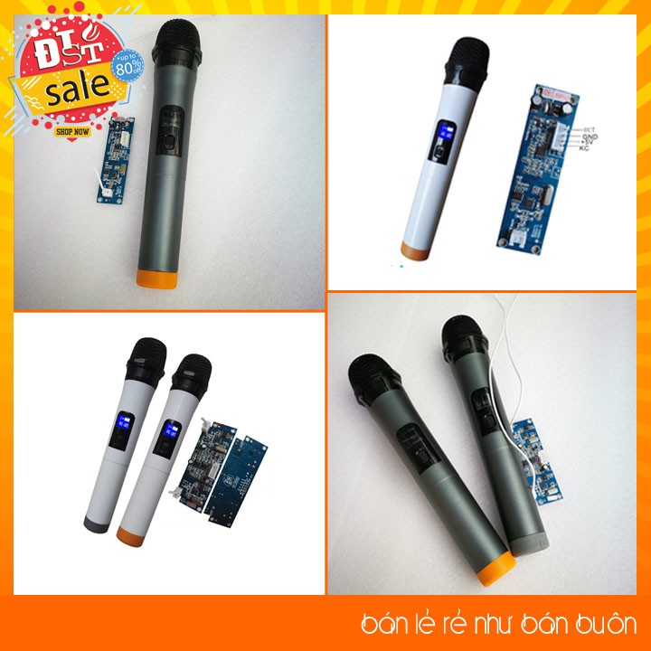 Micro không dây + mạch thu tần số độ chế micro không dây loa kéo
