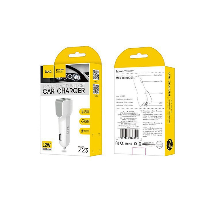 Tẩu Sạc Oto Hoco Z23 - Hàng Chính Hãng