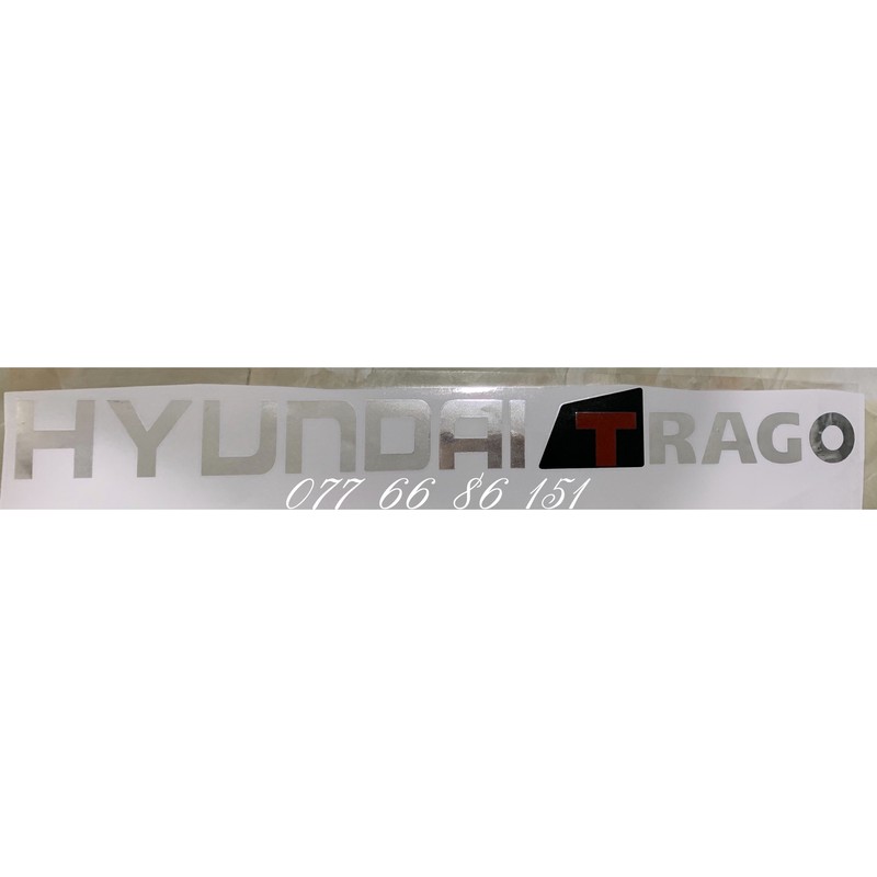 Logo Chữ Hyundai Trago Xi bạc